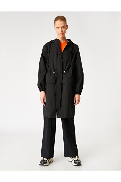 Koton Kapüşonlu Cepli Trençkot