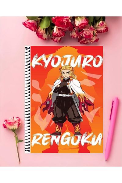 animeandyourworld Kyojuro Rengoku 1 Piece Special Design - A4 Size 21*29 cm Ring Unlined Large Size Notebook