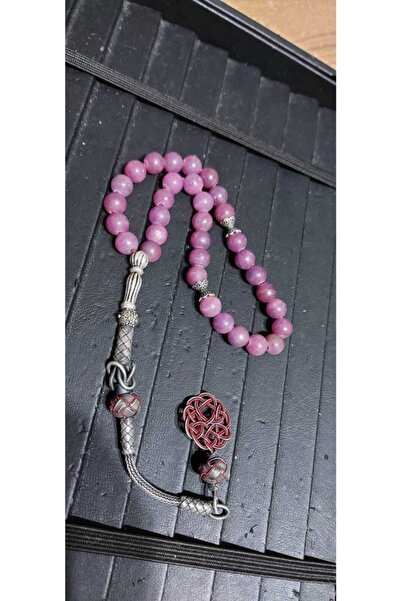 sarıyer silver Doğal Yakut Taşı 925 Ayar Gümüş Püsküllü Tesbih 33 habbe islam