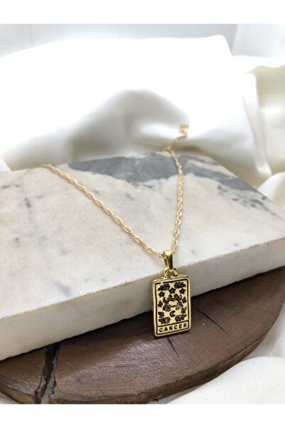 Claritas Takı Kadın Altın Kaplama Dikdörtgen Yengeç (cancer) Burcu Kolye