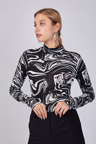 ladyzey Γυναικείο κορμάκι Half Fisherman με μαρμάρινο σχέδιο