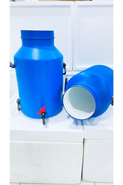 yağmur plastik 50 Litre Varil Bidon Süt Güğümü Geniş Musluklu Içi Beyaz Kapla...