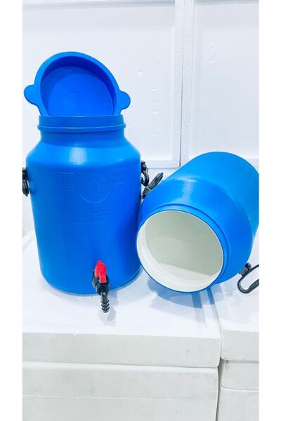 yağmur plastik 30 Litre Varil Bidon Süt Güğümü Geniş Musluklu Içi Beyaz Kaplamalı Silikonlu Geçmeli Kapak