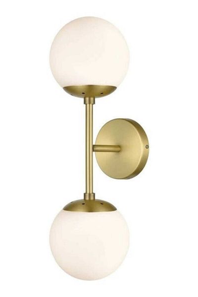 BSA LIGHTING Alanzo 2-Piece Antique Sconce with White Glass