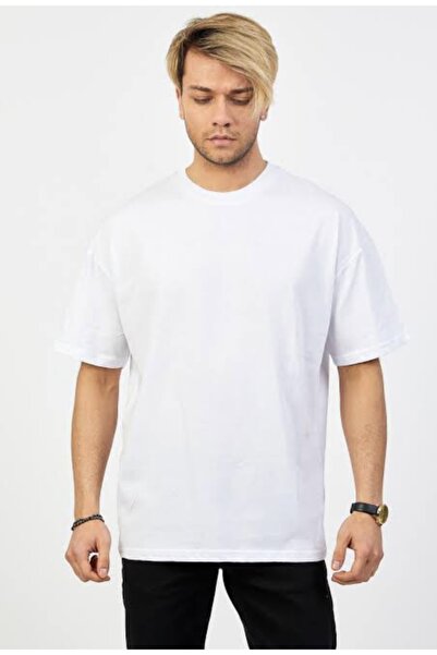 AA Butik Beyaz Oversize Sade T-shirt