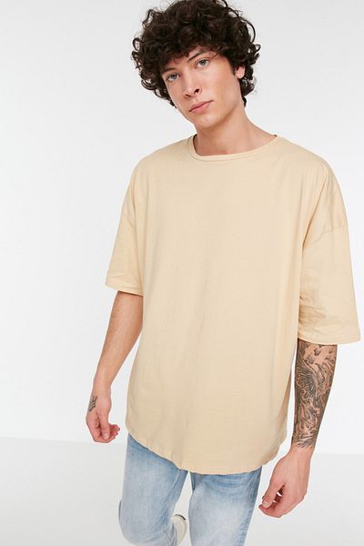 Trendyol Collection T-Shirt - Beige - Oversize
