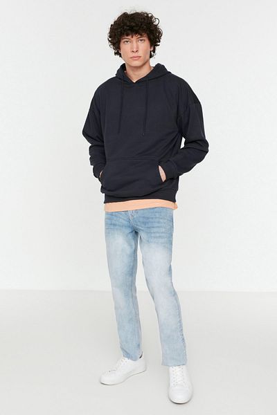 Trendyol Collection Umělecky potištěná námořnická oversize bavlněná mikina – s kapucí, dlouhý rukáv TMNSS22SW0144