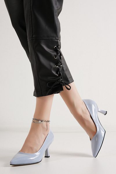 MASSOLE Stiletto Baby Blue Lac Piele Sezon Nou Zilnic Elegant Artizanat Producție internă