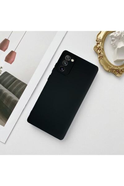 Miscase Samsung Galaxy A31 Lansman Likid Silikon Kamera Korumalı Kılıf Siyah