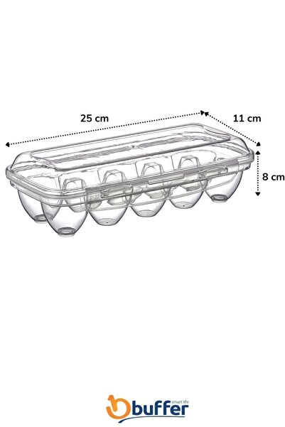 Buffer ® 3 Pieces 10 Compartments Egg Cup Storage Box with Lockable Lid Yu110