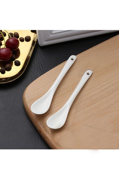Housess 12Pcs Luxury Porcelain Tea Sugar Jam Spoon Dessert Spoon Nescafe Spoon Sauce Spoon