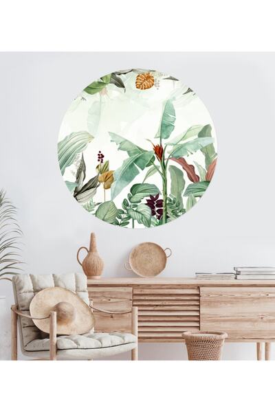 Sticker Sepetim Bohemian Oval Leaves And Flowers Multi-Purpose Decorative Wal...