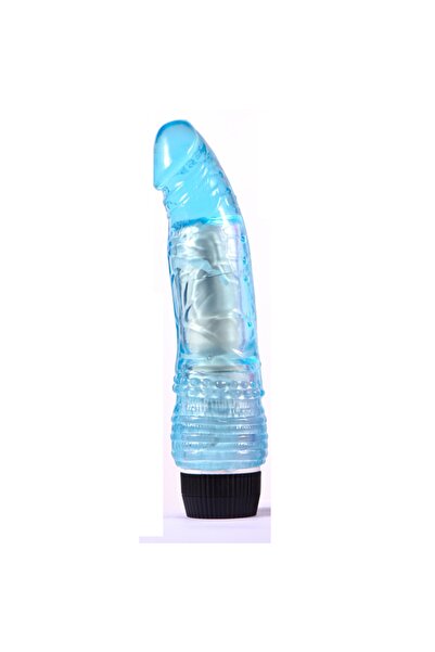 Erotik Shopta Yumuşak Dokulu 19 Cm Güçlü Titreşimli 19 Cm Mavi Vibratör