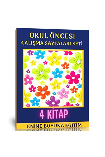 Enine Boyuna Eğitim Preschool Worksheets Training Set (4 Books)