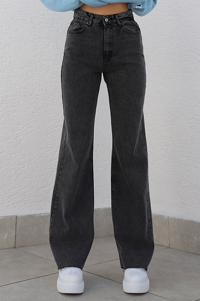 Trn JNS Pantaloni Palazzo Extra High A.c.a.i.p S.o.l.m.a.z negri largi (SUPER HIGH NON-FADE)