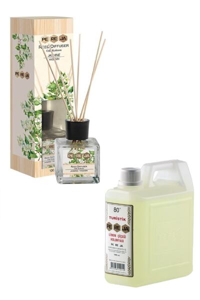 Pereja Çubuklu Oda Kokusu Yasemin 100 Ml Ve Limon Çiçeği Kolonyası 1 Litre Av...