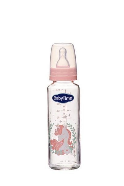 Babytime Code:bt073-c Classic Glass Baby Bottle (silicone Cherry Tip) 225ml
