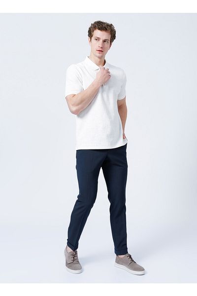 ALTINYILDIZ CLASSICS Ανδρικό παντελόνι Altınyıldız Classics Normal Waist Slim Fit Navy Blue - 4a 0122200043
