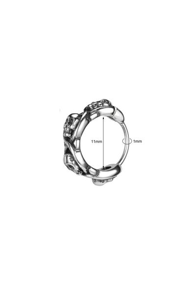 northstarshop Gothic Skull Hoop Vintage Biker Snap-On 316l Steel Men's Earring Single