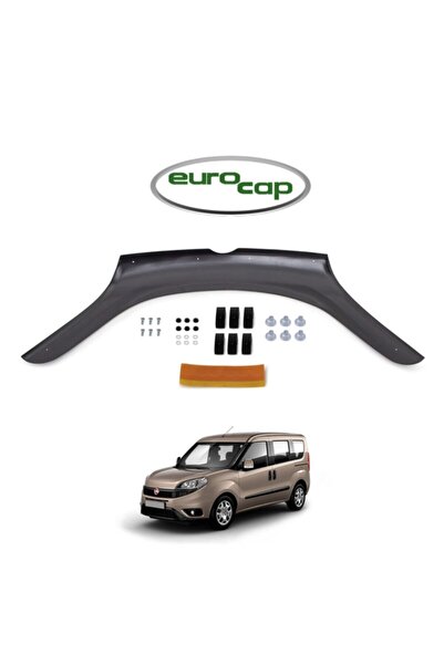 EUROCAP Fiat Doblo Ön Kaput Koruma Rüzgarlığı 3mm Akrilik (ABS) Parlak Siyah ...