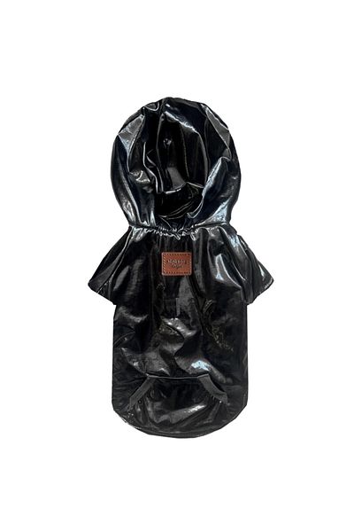 Alphadog Flash Black Hooded Small/Medium Breed Dog Waterproof Coat