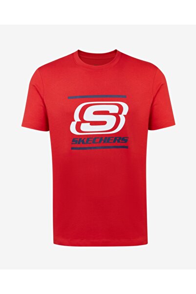 SKECHERS M Великий логотип Футболка Чоловіча Червона Футболка
