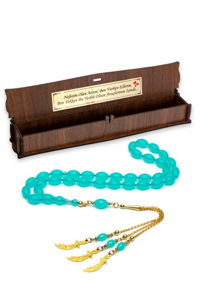 OTTOTESBİH Cadou pentru bărbați, sabie Zulfiqar, mărgele de rugăciune din plexiglas cu ciucuri, mărgele de rugăciune din sticlă de avion