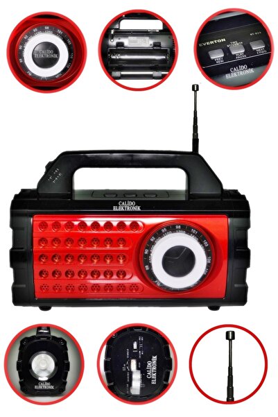 Calido Elektronik Şarjlı Rt-824rt-301 Fm Radyo Bluetoothlu Mp3 Çalar Müzik Ku...