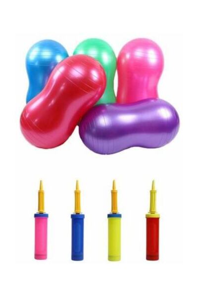 Leyaton Fıstık Pilates Topu Spor Egzersiz Topu +90 cm Pilates Topu + Şişirme ...