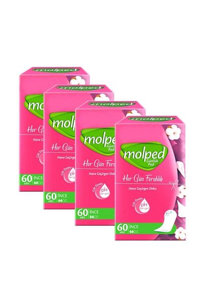 Molped Every Day Freshness Daily Pad Unperfumed 60 Pieces X 4 Pack 240 Pieces
