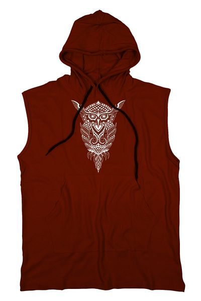 BLUU Owl Unisex Hooded Sleeveless T-shirt Fitness Athlete