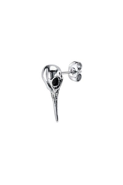 northstarshop Viking Skull Odin Raven Interlaced Scandinavian Nordic Design Gothic 316l Steel Men's Earrings (SINGLE)