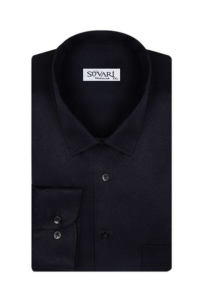 SÜVARİ Ανδρικό πουκάμισο με άνετη εφαρμογή Navy Blue με μοτίβο τσέπης
