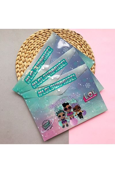 LOL Envelope File 3 Pieces with Snap Fasteners Mixed Pattern