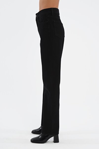 CROSS JEANS Dıana Siyah Renk Yüksel Bel Dad Straight Fit Pantolon C 4517-065