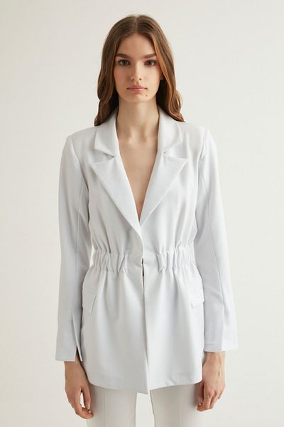 Trendyol Collection X Dilek Hanif Ecru Waist Detailed Jacket TPRSS22CE0210