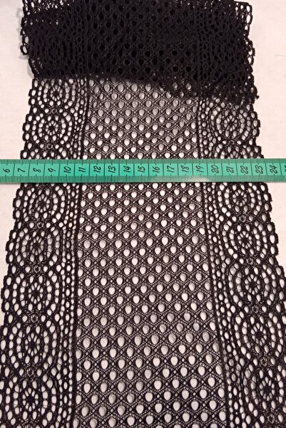 REMSATİC Likralı Dantel - Güpür Siyah Renk Geniş