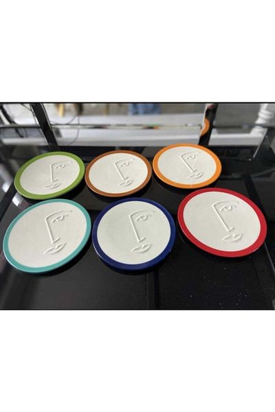 MeGgDecor Megg Face 6-Piece Sweet Plate