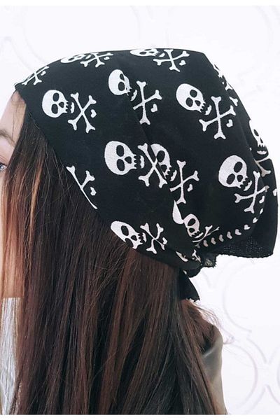 BellaVino Unisex Black Skull Bandana Rptr-v45