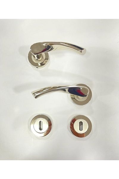 ARON Sofuoğlu Lux Zamak Lerzan Round Rosette Nickel - Satin (room) Door Handle