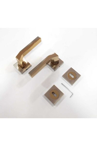ARON Sofuoğlu Luxe Zamak Star Square Rosette Albirifin Yellow - Satin (room) Door Handle