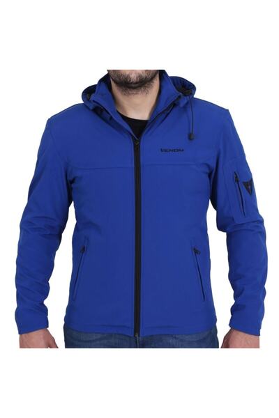 VENOM Unisex Mavi Jaws Soft Shell Motosiklet Ceketi