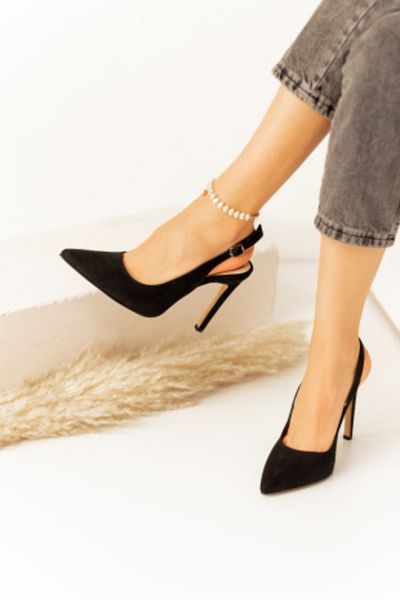 La Limar Pantofi cu toc pentru femei Limar Black Suede 10,5 Stiletto cu vârf ascuțit