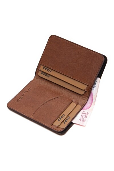 Flapp Hakiki Deri Crazy Kahverengi Mini Cüzdan Kartlık
