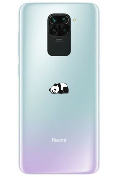 WANNA PROTECT Xiaomi Redmi Note 9 Panda Desenli Desenli Şeffaf Silikon Kılıfı