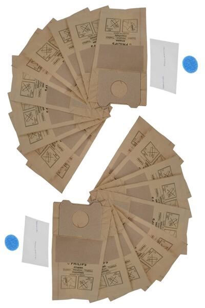 Marketto فيليبس Fc 6843/01 مكنسة كهربائية كيس غبار ورقي 20 قطعة + 4 فلتر ميكرو