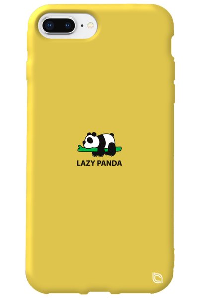 WANNA PROTECT iPhone 7 Plus Yellow Color Premium Velvet Panda Patterned Silic...