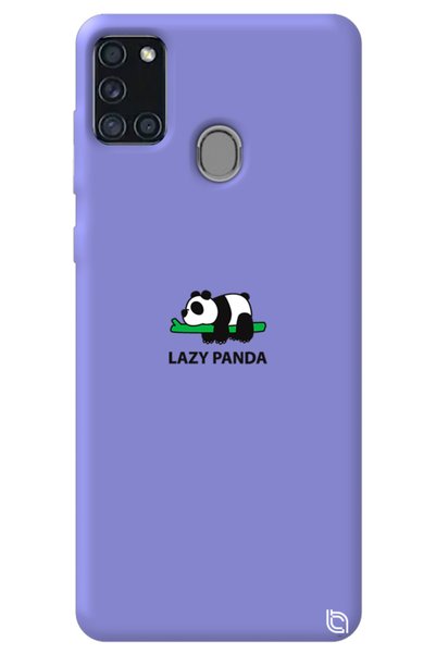 WANNA PROTECT Samsung A21S Lilac Color Premium Velvet Panda Patterned Silicon...