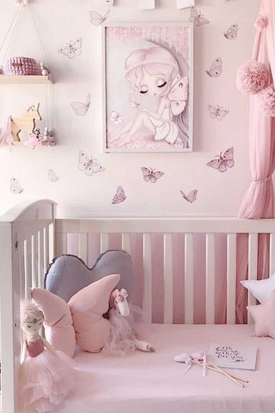 Piksel Grafik Butterfly Kids Room Wall Sticker