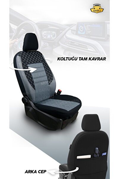 Modern Garaj Fiat Albea Tipo Linea Palio Egea, Tempra Uyumlu Ön Arka Tam Set Gofrajlı Oto Koltuk Kılıfı Seti